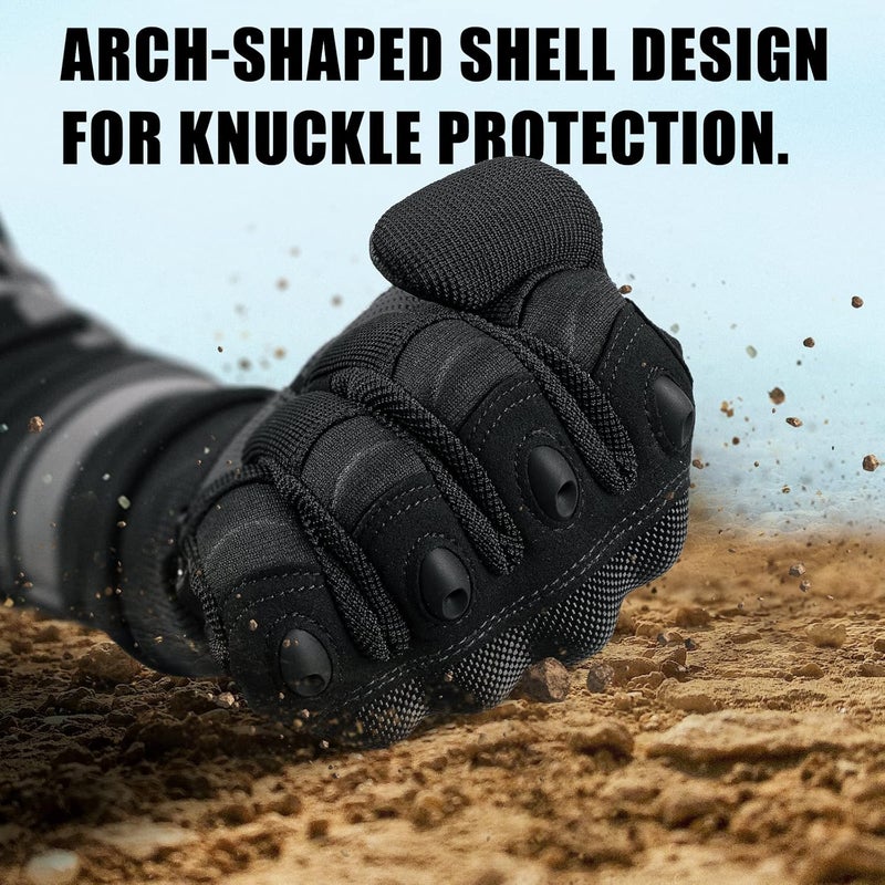 Cierto Motorcycle Gloves for Men and Women: Touch Screen Tactical Gloves with Full Finger Breathable Hard Knuckle & Adjustable Wrist for BMX ATV MTB Riding, Motocross, Road Racing, Cycling, Climbing - Image 2